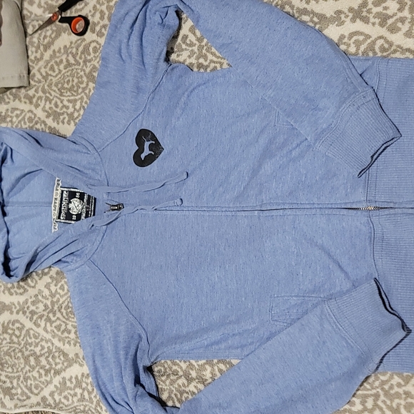 STUNNING VINTAGE VS PINK 'AMAZING' LIGHT BLUE HOODIE - Picture 4 of 14